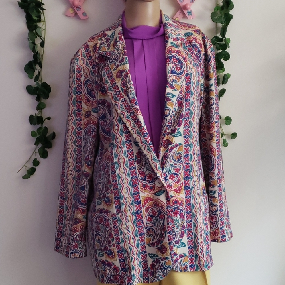 Claude 80's Print Blazer (Vintage)